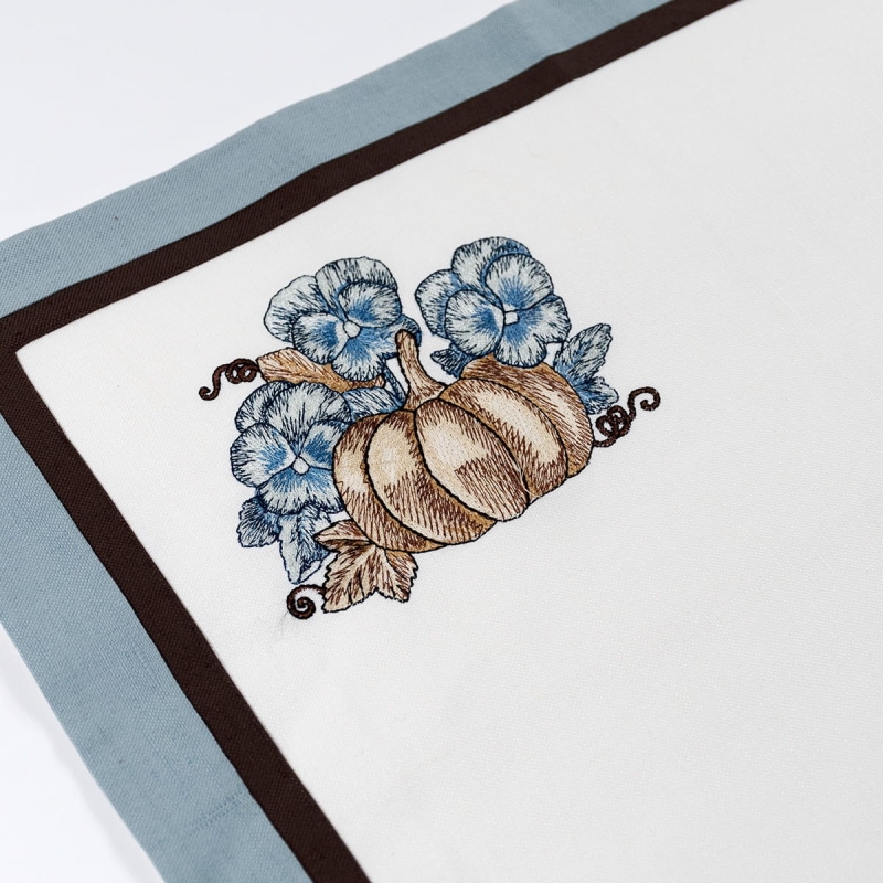 Zucca - Embroidered Linen Lunch and...