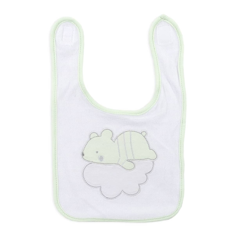 Embroidered bib with tear closure by Ellepi AD9791A - Green