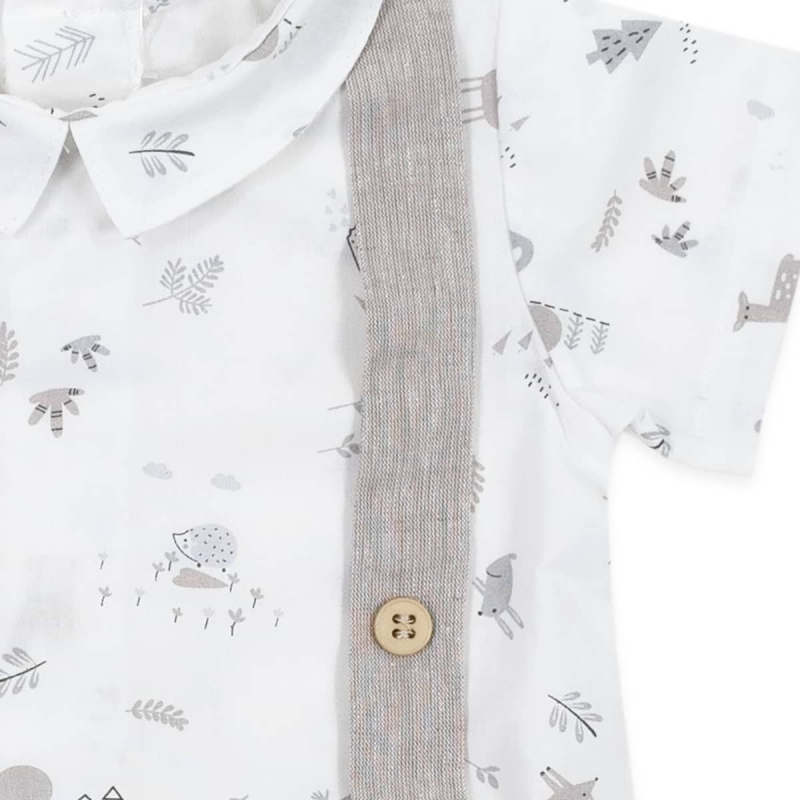 Pagliaccetto in misto lino e cotone...