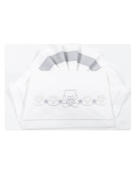 Cot bed sheet set by La Fatina L04319 - Gray
