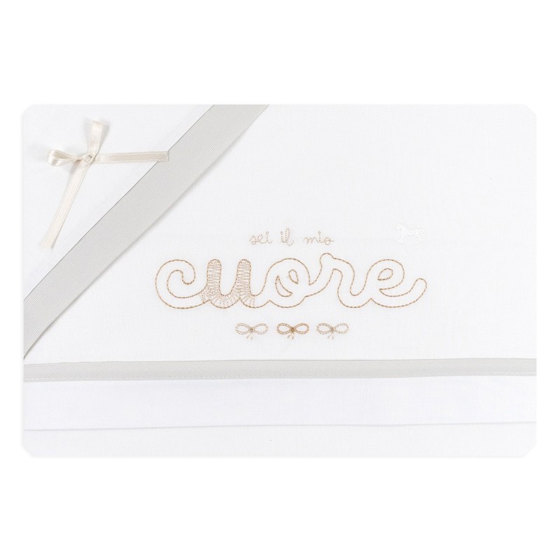 Cuore - Set lenzuola culletta carrozzina Mio Piccolo LC902