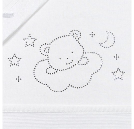 Set lenzuola culletta e carrozzina con strass ST904BB 2