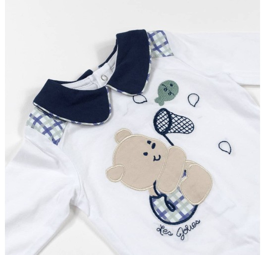 Newborn bodysuit cotton by Les Jolies LJ31854BLT 2