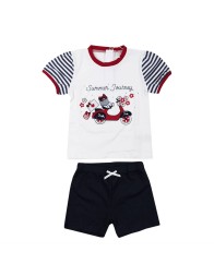 Short cotton baby girl outfit Bidibimbo CCJ29