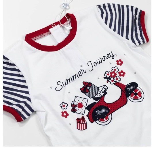 Short cotton baby girl outfit Bidibimbo CCJ29 2