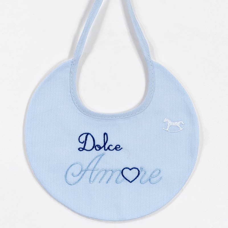 Dolce Amore - Embroidered cotton piquet bib CI171395