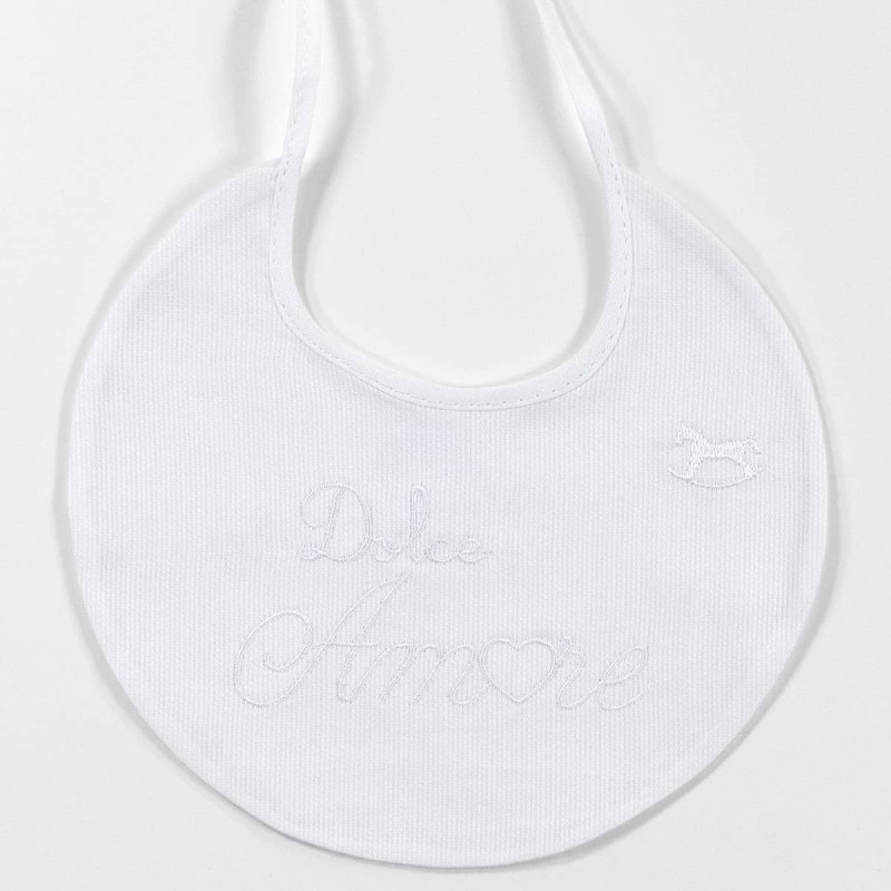 Dolce Amore - Embroidered cotton piquet bib CI171395