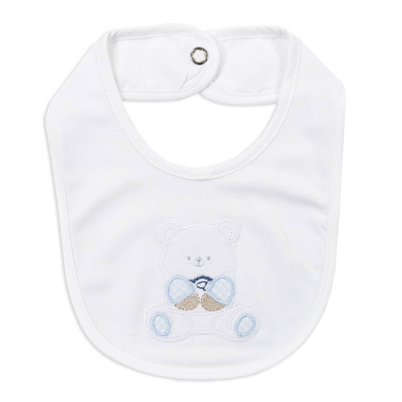 Embroidered bib cotton clip closure CI1333