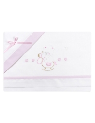 Orsetto e cavalluccio - set lenzuola maxiculla next to me - Rosa