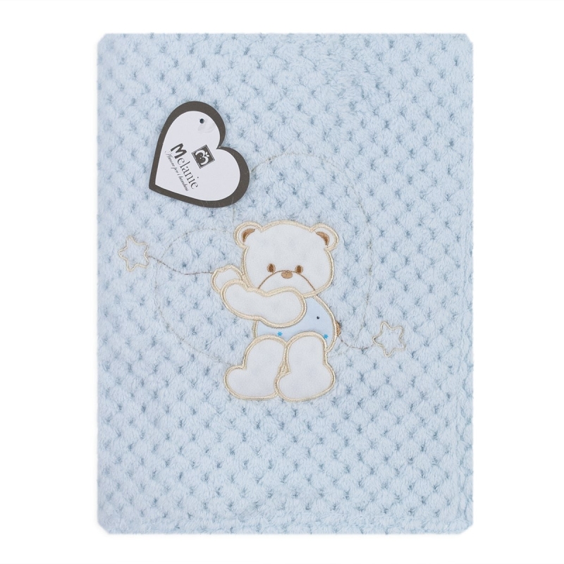 Copertina in soft coral pile per lettino Melanie - Azzurro