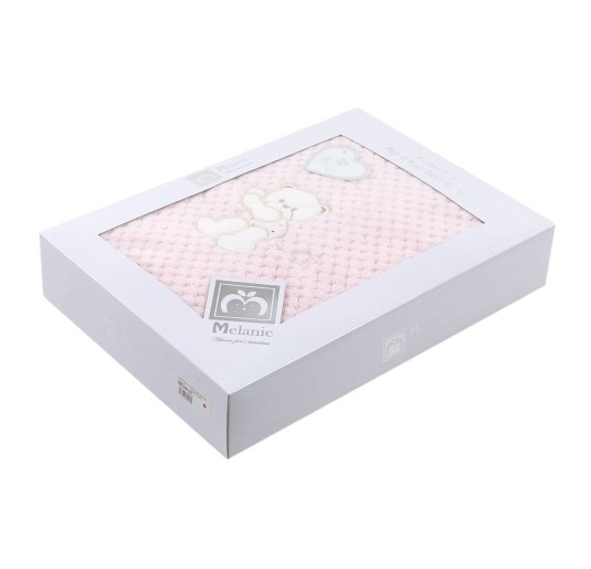 Soft Coral fleece blanket for cot crib CRF100 2