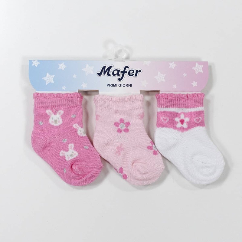 Pack of 3 socks baby cotton first days by Mafer