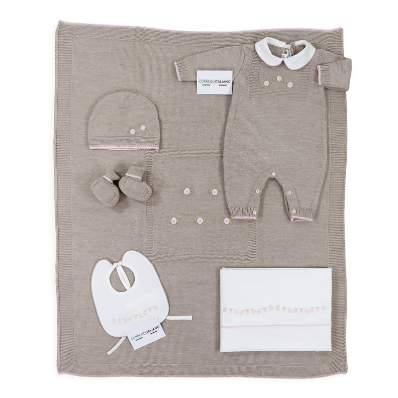 Wool Blend Newborn Layette Trunk Set by Teneri & Belli