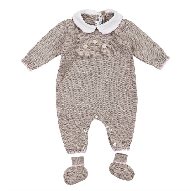 Set bauletto corredino prima nascita misto lana - Onesie and Shoes Set bauletto corredino prima nascita misto lana - Onesie and Shoes