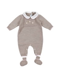 Set bauletto corredino prima nascita misto lana - Tutina e scarpine