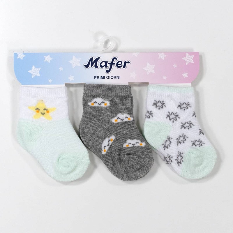 Pack of 3 socks baby cotton first days by Mafer 675135NT