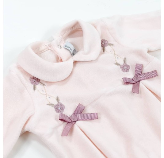 Nazareno Gabrielli chenille baby girl onesie pink - Corredoitaliano.com 2