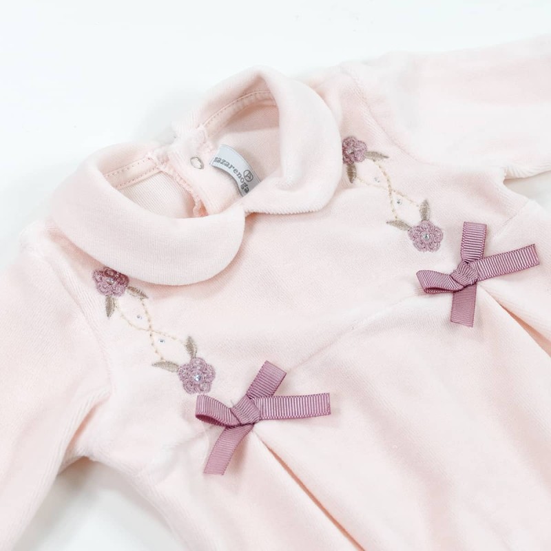 Nazareno Gabrielli chenille baby girl onesie - Corredoitaliano.com Nazareno Gabrielli chenille baby girl onesie - Corredoitaliano.com