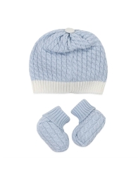 Set bauletto corredino prima nascita neonato pura lana by Stella IB82