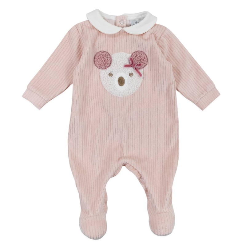 Chenille baby girl onesie by Le Chicche TU6340CPR