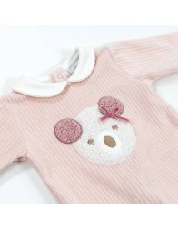 Tutina in ciniglia operata con orsetto by Le Chicche TU6340CPR