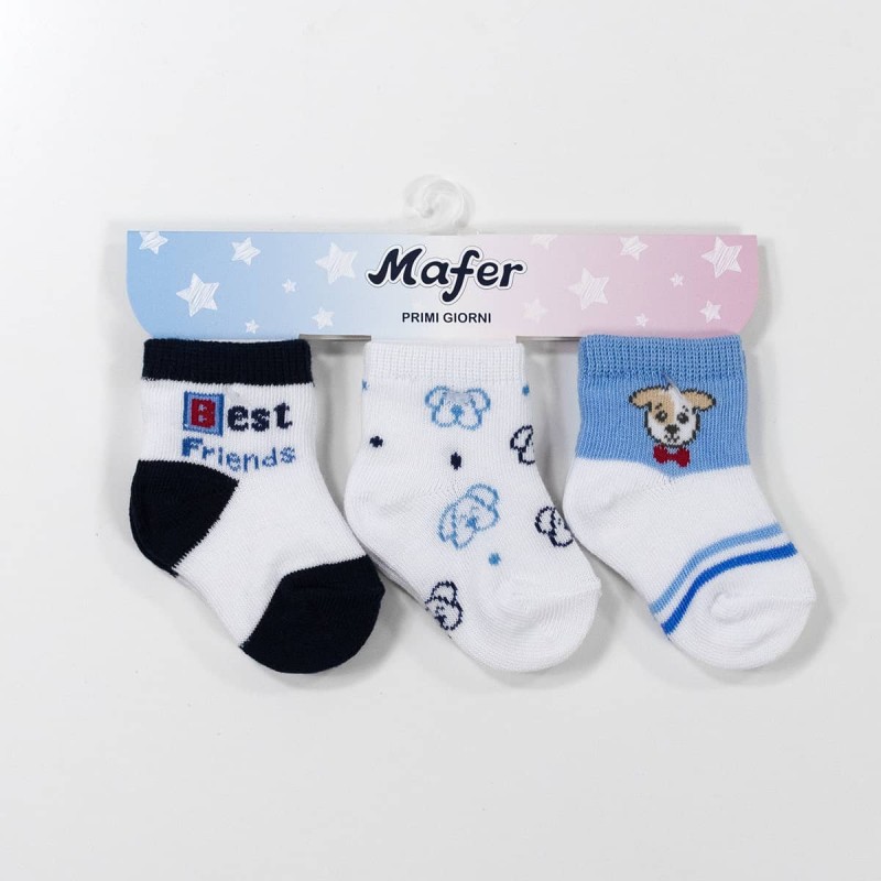 Pack of 3 socks baby cotton first days by Mafer 675395AZ