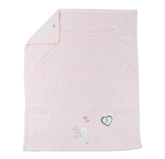 Soft Coral fleece blanket for cradle pram CRF075 2