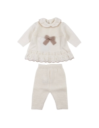 Set bauletto corredino prima nascita neonata pura lana by Stella IB43B