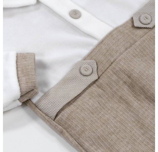 Tutina in ciniglia con colletto e bottoncini Le Chicche TU6450 2