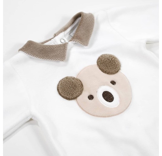 Tutina in ciniglia con orsetto centrale by Le Chicche TU6540 2