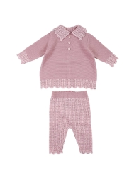 Set bauletto corredino prima nascita neonata pura lana by Stella IB40B