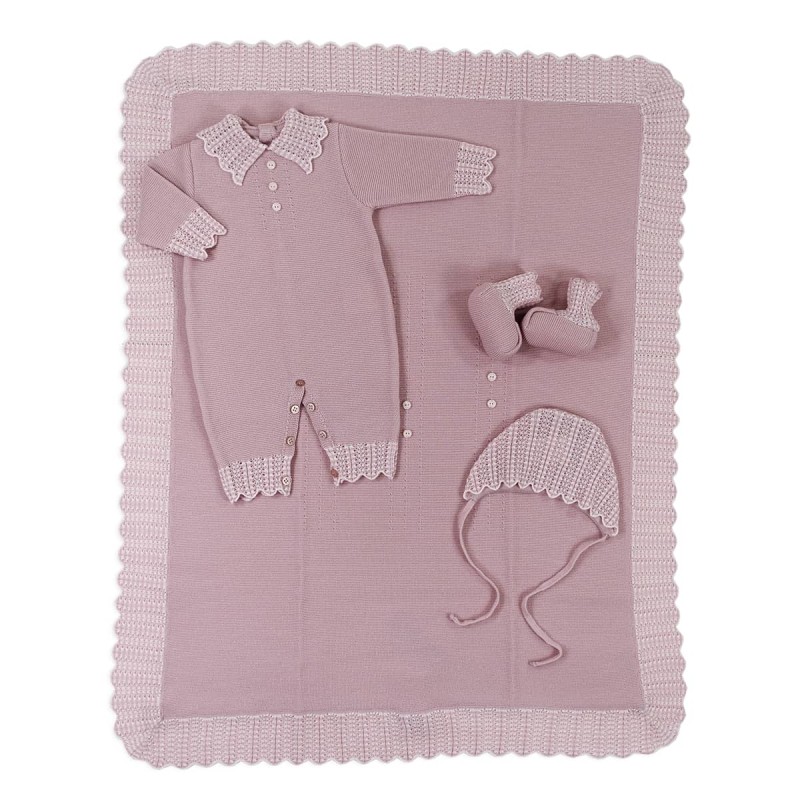 Newborn Girl Layette Trunk Set in Pure Wool by Stella IB40