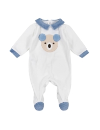 Tutina in ciniglia con orsetto centrale by Le Chicche TU6540AZ