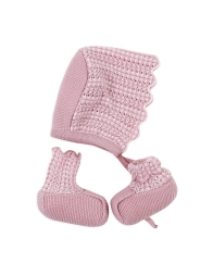 Set bauletto corredino prima nascita neonata pura lana by Stella IB40