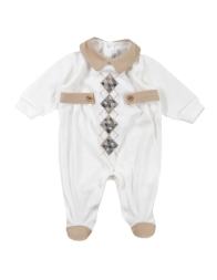 Coordinato 5 pezzi corredino neonato ciniglia Teneri & Belli TBL203