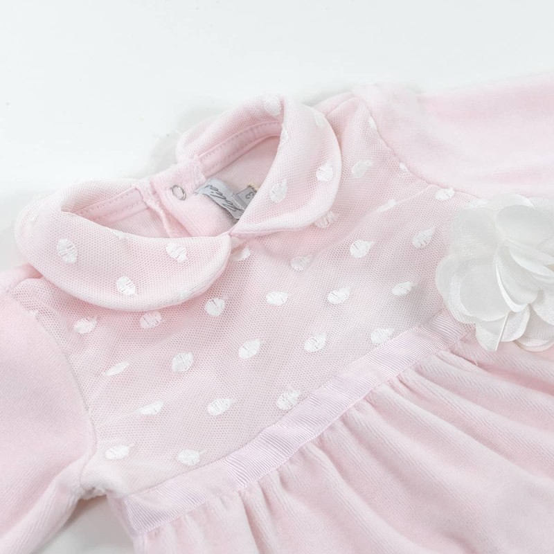 Tutina in ciniglia ricamata Les Jolies LJ24435R Tutina in ciniglia ricamata Les Jolies LJ24435R