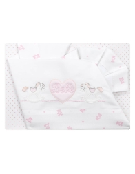 Bebe' - set lenzuola maxiculla next to me Bruco Bruco - Rosa