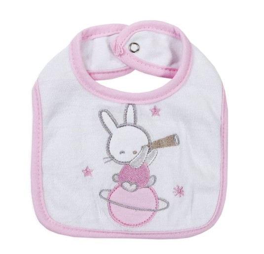 Embroidered bib with clip closure by Ellepi AD9812A 2