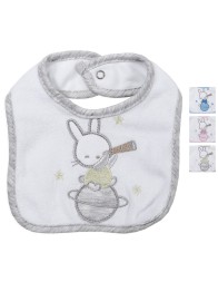 Embroidered bib with clip closure by Ellepi AD9812A