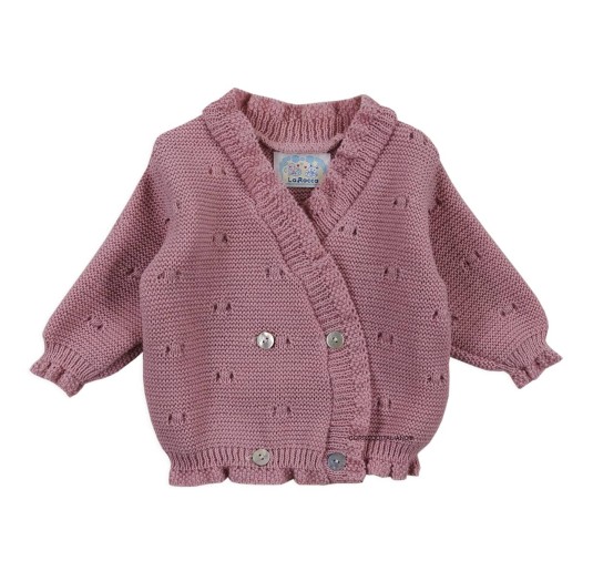 Crossed jacket for wool blend La Rocca R671 - Powder