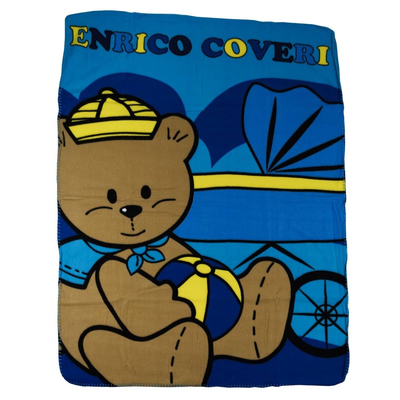 Teddy Bear Blue - Enrico Coveri Baby fleece blanket 90x120 cm