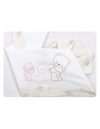 Cradle Pram sheet set cotton Bruco Bruco - Pink