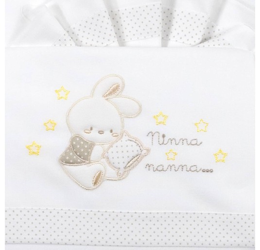 Ninna Nanna - Cot bed sheet set by La Fatina - Creamy 2