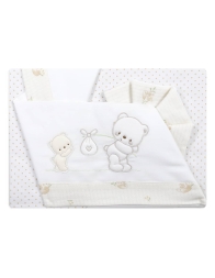 Cradle Pram sheet set cotton Bruco Bruco - Cream