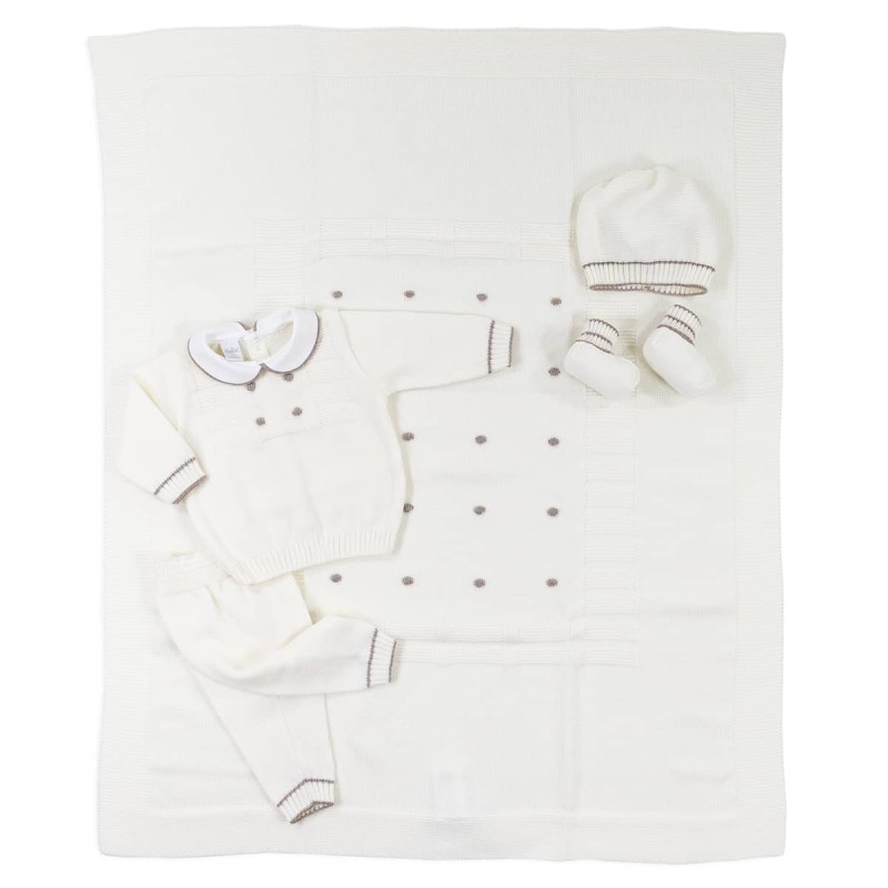 Newborn Boy Layette Set in Pure Wool by Stella IB84B2