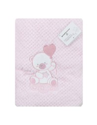 Orsetto - coperta Nazareno Gabrielli in soft pile per lettino - Rosa