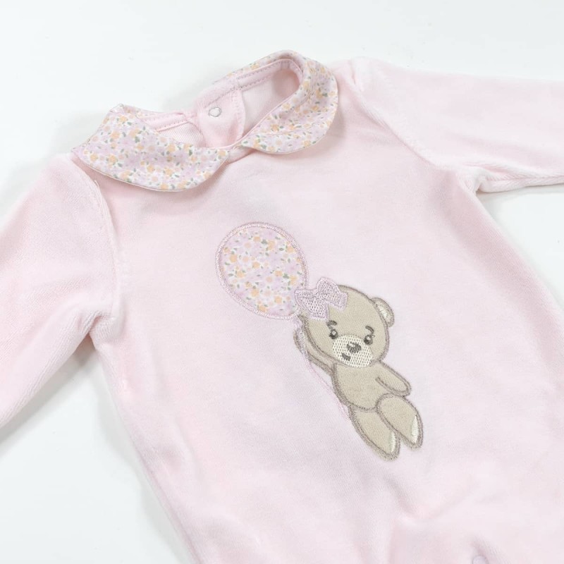 Tutina in ciniglia ricamata Les Jolies LJ24436RR Tutina in ciniglia ricamata Les Jolies LJ24436RR