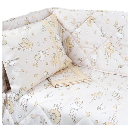 Simba Beige - bed sheet set with winter quilt for crib by Biancaluna