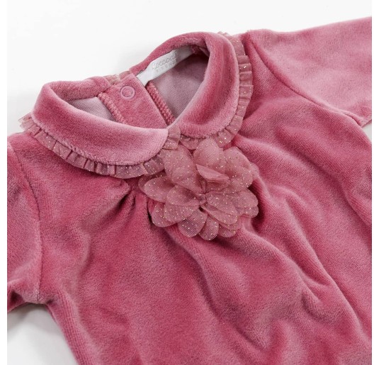 Coccode chenille onesie with chiffon bow C60025 2