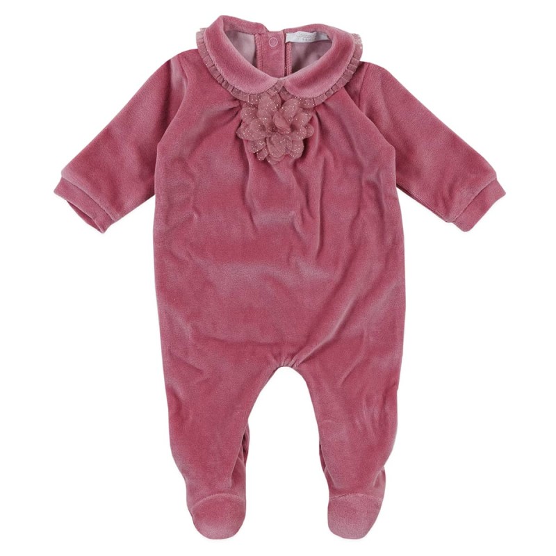 Coccode chenille onesie with chiffon bow C60025